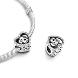 925 Silver Bracelet Bead Charm Heart Puppy Pet Dog Luck Beads for Jewelry
