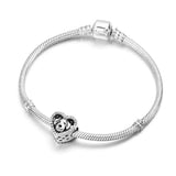925 Silver Bracelet Bead Charm Heart Puppy Pet Dog Luck Beads for Jewelry