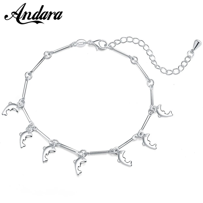 925 Silver Bracelet Bow Pendant Beads Hand Charm