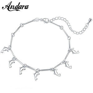 925 Silver Bracelet Bow Pendant Charm Beads Hand Jewelry