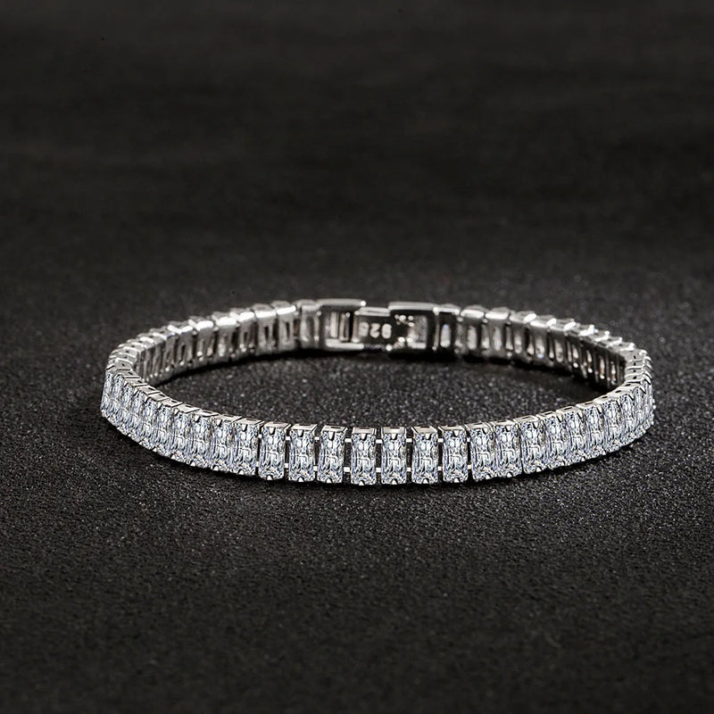 925 Silver Bracelet Chain Crystal Hand Jewelry For Women