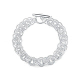 925 Silver Bracelet Interlocking Wedding Charm Gift