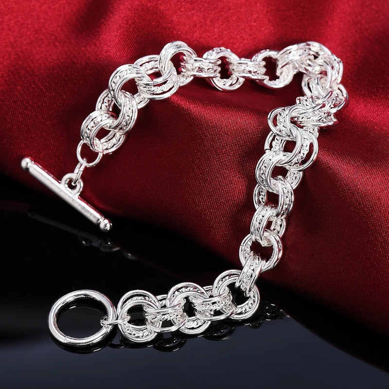 925 Silver Bracelet Interlocking Wedding Charm Gift