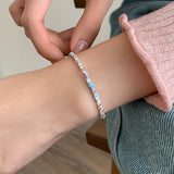 925 Silver Bracelet Colorful Beads Geometric Woman Girl Jewelry