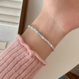 925 Silver Bracelet Colorful Beads Geometric Woman Girl Jewelry