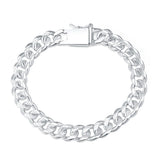 925 Silver Cuba Side Bracelet 10MM 8 Inch for Men