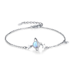 925 Silver Moonstone Planet Bracelet Women Wedding Jewelry
