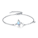 925 Silver Moonstone Planet Bracelet Women Wedding Jewelry