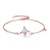 925 Silver Moonstone Planet Bracelet Women Engagement Wedding Jewelry