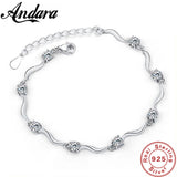 925 Silver Purple Zircon Crystal Bracelet Engagement Wedding