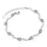 925 Silver Bracelet Purple Crystal Ladies Engagement Wedding Jewelry