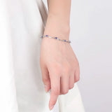 925 Silver Purple Zircon Crystal Bracelet Engagement Wedding