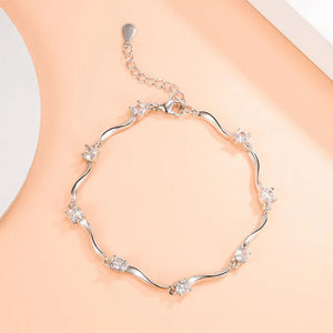 925 Sterling Silver Bracelet Purple Zircon Crystal Bracelet