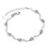 925 Sterling Silver Bracelet Purple Zircon Crystal Bracelet