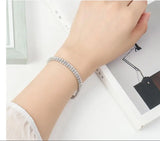 925 Silver Bracelet Zircon Crystal Fine Jewelry Women Engagement