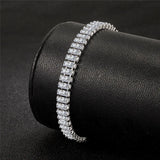925 Silver Bracelet Zircon Crystal Fine Jewelry Women Engagement Wedding