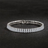 925 Silver Bracelet Zircon Crystal Fine Jewelry Women Engagement Wedding