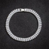 925 Silver Bracelet Zircon Crystal Fine Jewelry Women Engagement Wedding