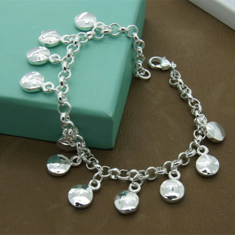 925 Sterling Silver Pea Bracelet for Women Girl Gift