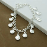 925 Sterling Silver Pea Bracelet for Women Girl Gift