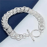 925 Silver Mesh Bracelet for Women Engagement Wedding