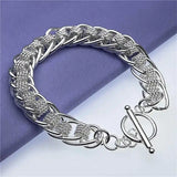925 Silver Mesh Bracelet for Women Engagement Wedding