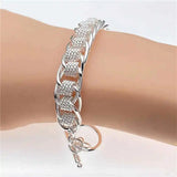 925 Silver Mesh Bracelet for Women Engagement Wedding