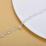 925 Sterling Silver Bracelet Small Flower Hollow Plum Silver Bracelet