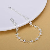 925 Sterling Silver Bracelet Small Flower Hollow Plum Silver Bracelet