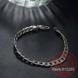925 Silver 6MM Flat Chain Bracelet for Men 8 Inch
