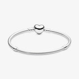 925 Silver Bracelet Women Charms Beads Heart Star Crystals Bangles