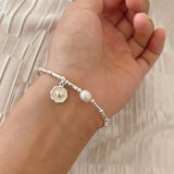 925 Silver Bracelet Women Girls Pearl Adjustable Bracelets Bangles
