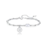 925 Silver Bracelet Women Girls Pearl Adjustable Bracelets Bangles