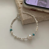 925 Silver Bracelet Women Girls Pearl Adjustable Bracelets Bangles