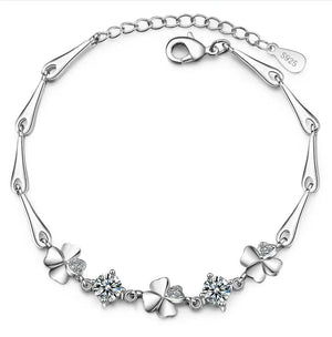 925 Silver Bracelet Four-leaf Clover Girl Student Gift