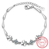 925 Silver Bracelet Four-leaf Clover Girlfriend Valentines Gift