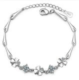 925 Silver Bracelet Four-leaf Clover Girl Student Gift