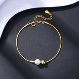 925 Sterling Silver Bracelet Fresh Water Pearl Thin Fashionable Bead Jewelry