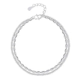 925 Silver Bracelet Double Rice Grain Women