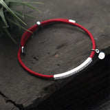 925 Silver Lucky Red Thread Rope Chain Bracelet for Women