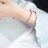 925 Silver Lucky Red Thread Rope Chain Bracelet for Women