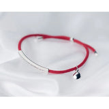 925 Silver Lucky Red Thread Rope Chain Bracelet for Women