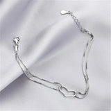 925 Silver Heart Box Bracelet Women Engagement Wedding Jewelry