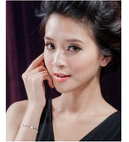 925 Silver Heart Box Bracelet Women Engagement Wedding Jewelry