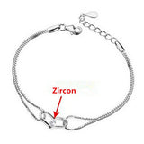 925 Silver Heart Box Bracelet Women Engagement Wedding Jewelry
