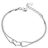 925 Silver Heart Box Bracelet Women Engagement Wedding Jewelry