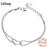 925 Silver Heart Box Bracelet Women Engagement Wedding Jewelry