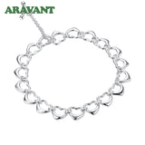925 Silver Heart Charm Bracelet for Women Wedding