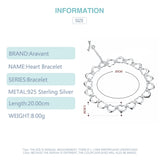 925 Silver Heart Charm Bracelet for Women Wedding