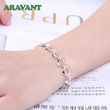 925 Silver Heart Charm Bracelet for Women Wedding